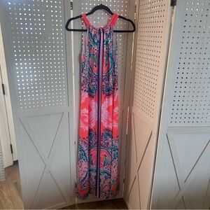 Lilly Pulitzer Coral and Teal Paisley Dress